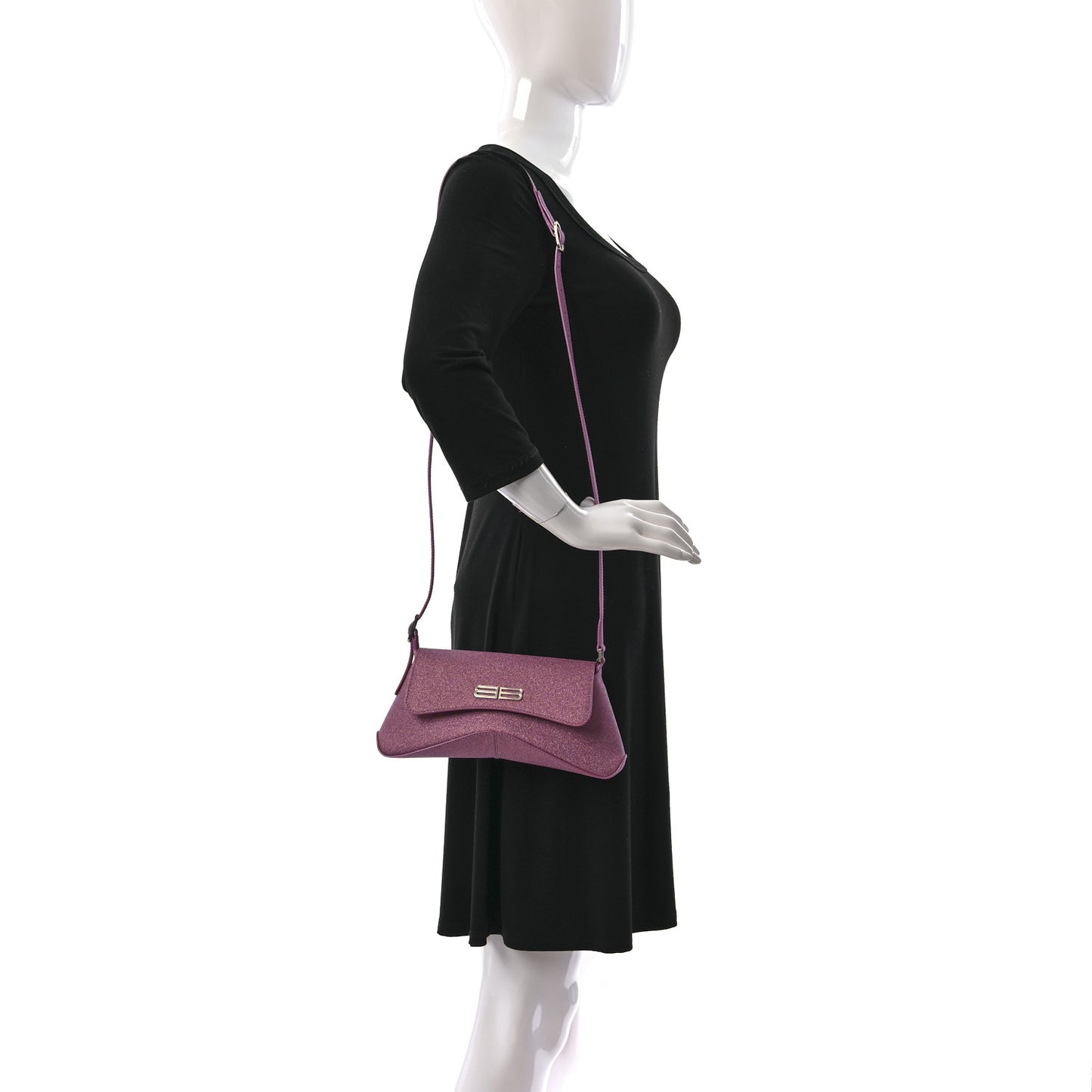 Sparkling Fabric Small XX Flap Stretch Bag Sweet Pink
