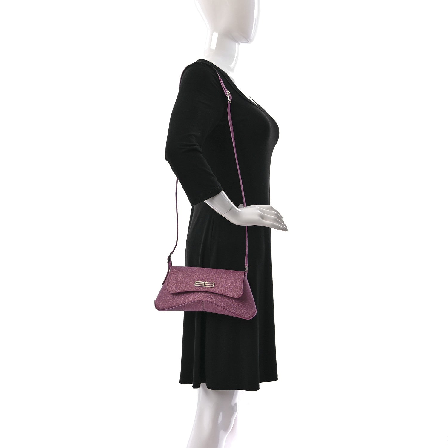 Balenciaga Sparkling Fabric Small XX Flap Stretch Bag Sweet Pink 2 of 8