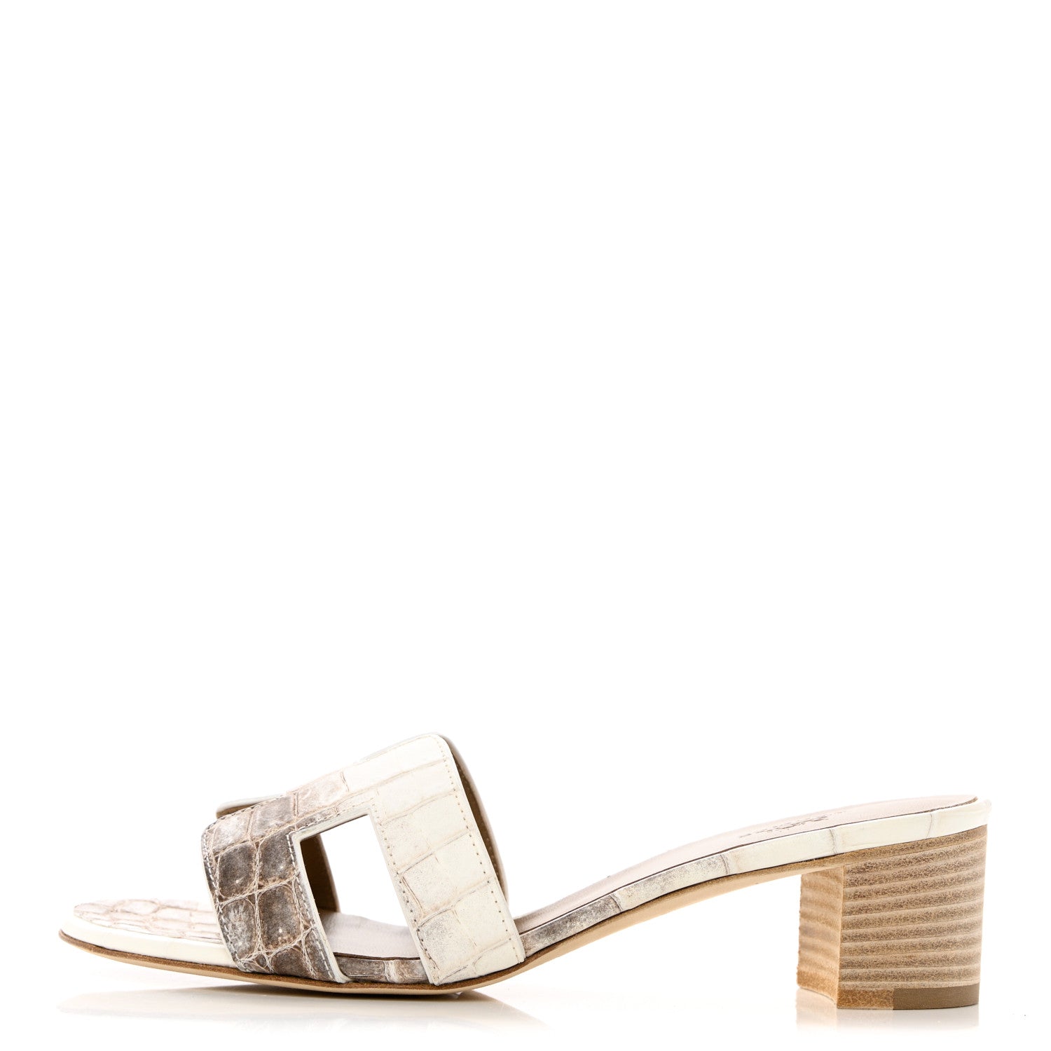 Hermes Matte Niloticus Crocodile Himalaya Oasis Sandals 37 White 1 of 9