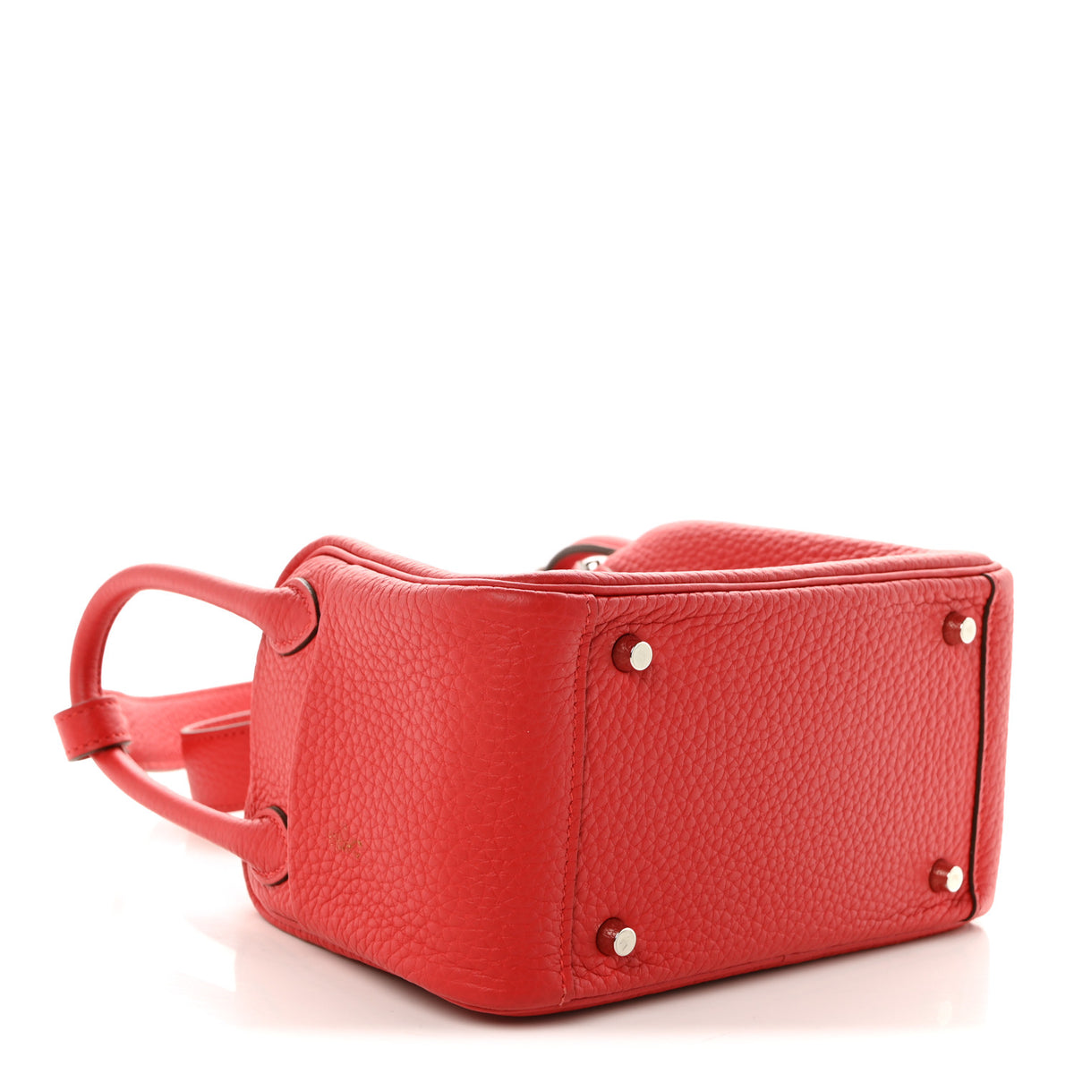 Hermes Taurillon Clemence Mini Lindy 20 Rouge Radieux 4 of 11