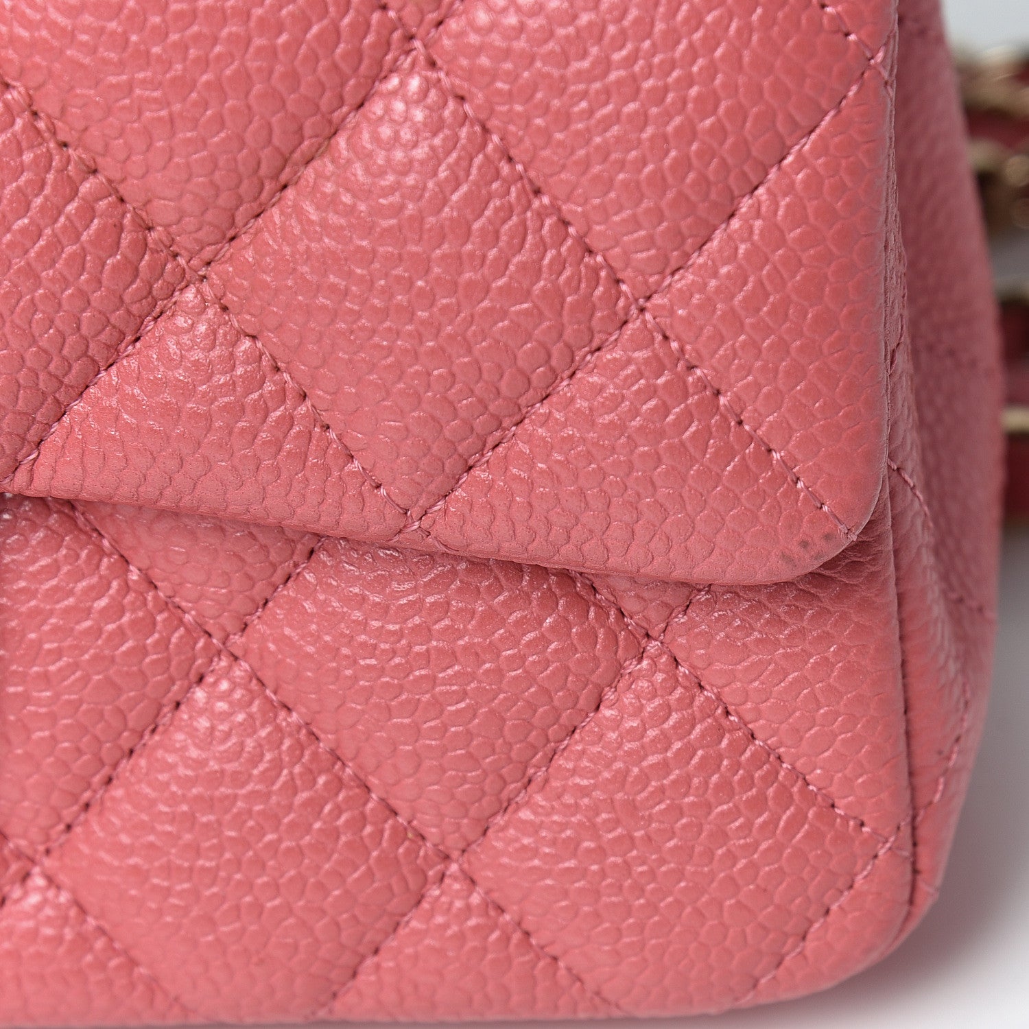 Chanel Iridescent Caviar Quilted Mini Rectangular Flap Dark Pink 12 of 13