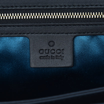 Gucci Suede Patent Web Dragon Embroidered Medium Ophidia Chain Shoulder Bag Blue Multicolor Black 6 of 10