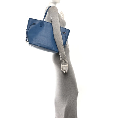 Louis Vuitton Epi Neverfull MM Denim Blue 2 of 10