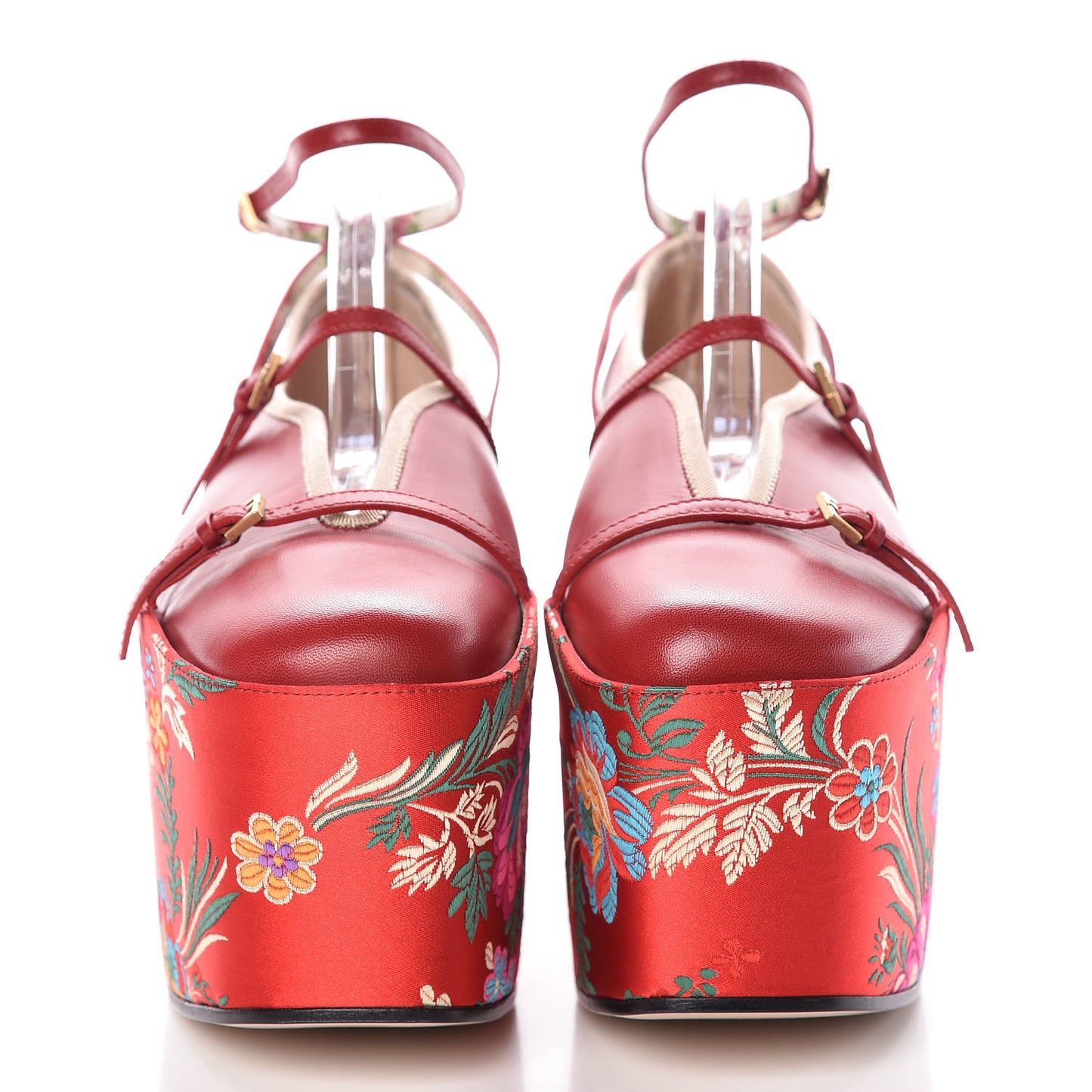 Malaga Kid Silk Hannelore Detachable Platform Slide 40 Hibiscus Red