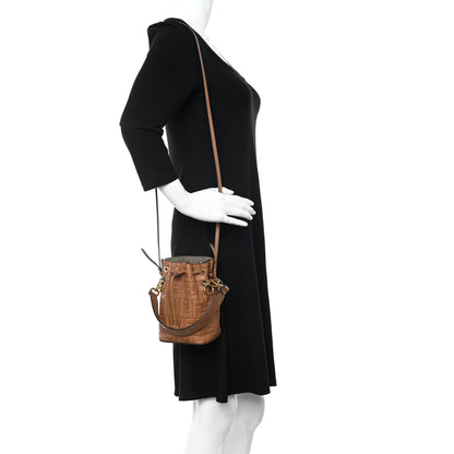 Fendi Vitello Cristallo Nature F is Fendi FF 1974 Embossed Mini Mon Tresor Bucket Bag Cuoio 2 of 10