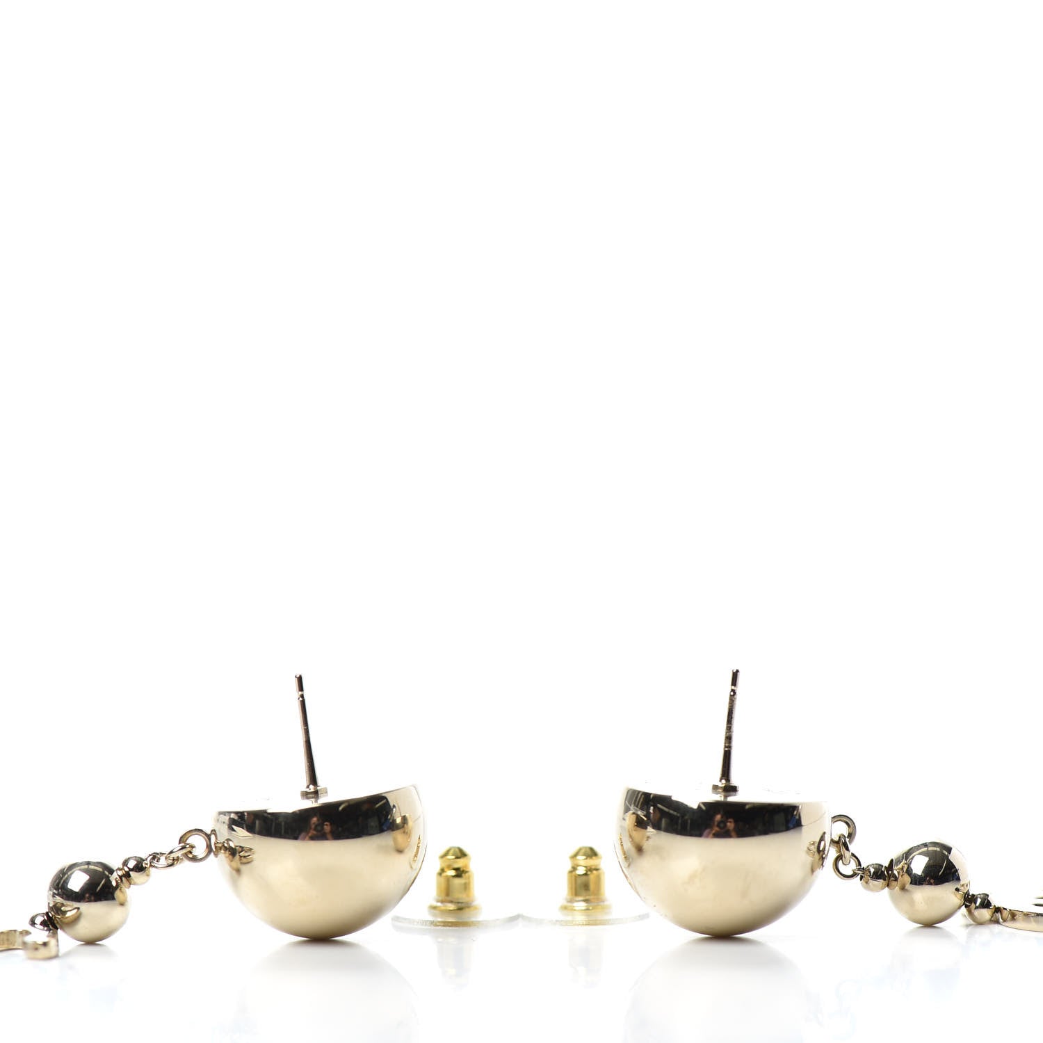 Chanel Metal CC Drop Earrings Gold 3 of 4