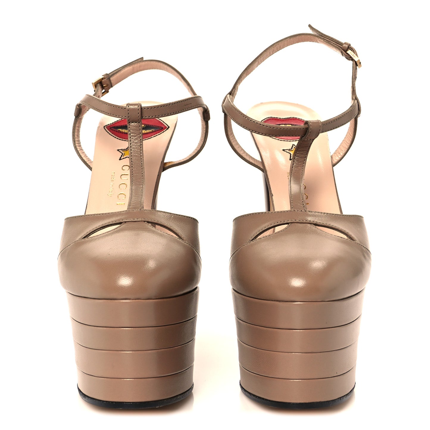 Malaga Kid Angel T-Strap Platform High Heel Pumps 36.5 Porcelain Rose