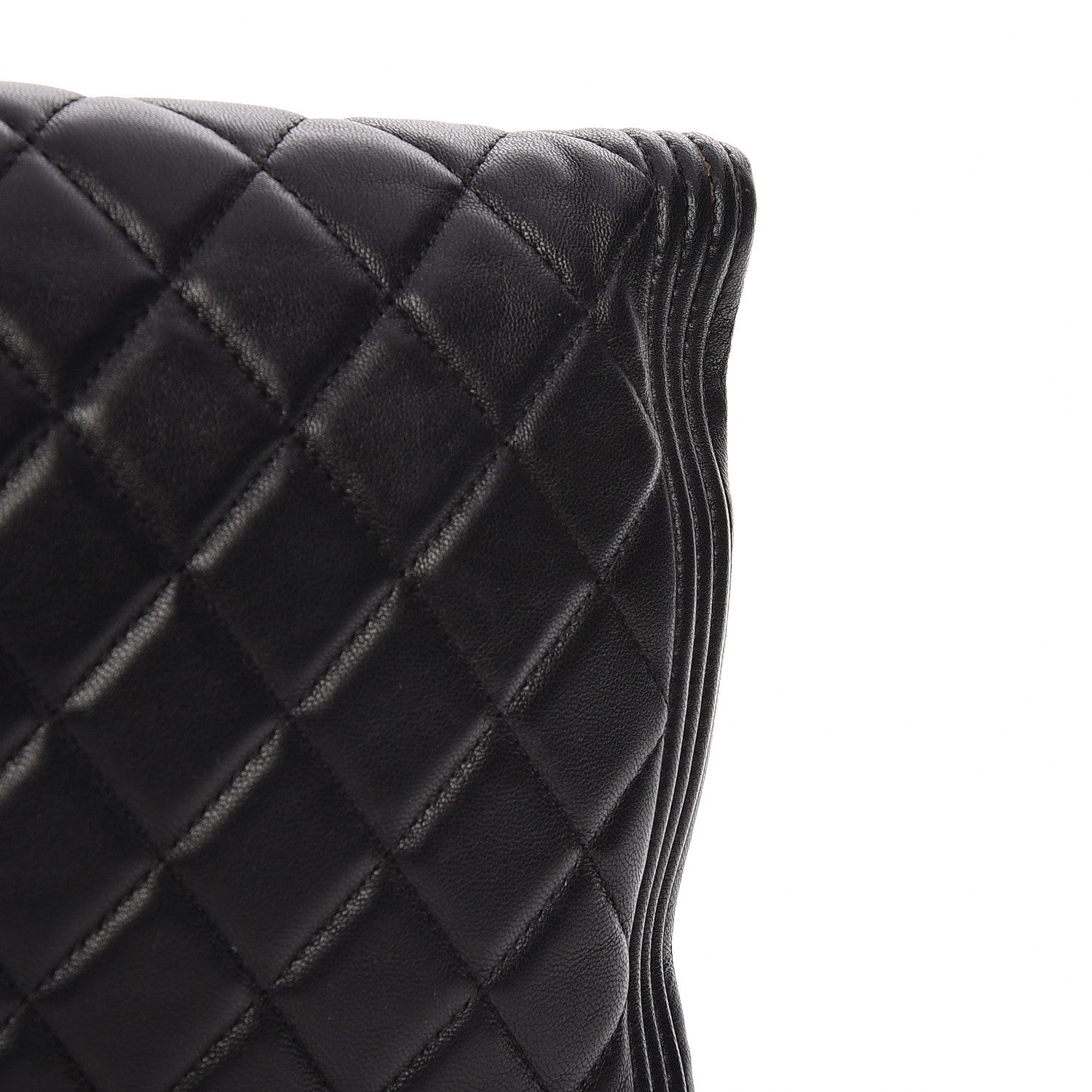 Chanel Lambskin Quilted Beauty CC Boy Clutch Black 8 of 8