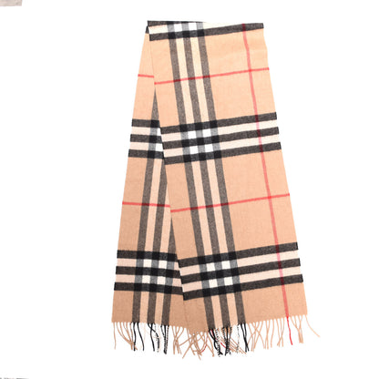 Burberry Cashmere Giant Heritage Check Fringe Scarf Camel 2 of 3