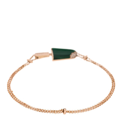 Bulgari 18K Rose Gold Diamond Malachite Gelati Bracelet SM 2 of 4