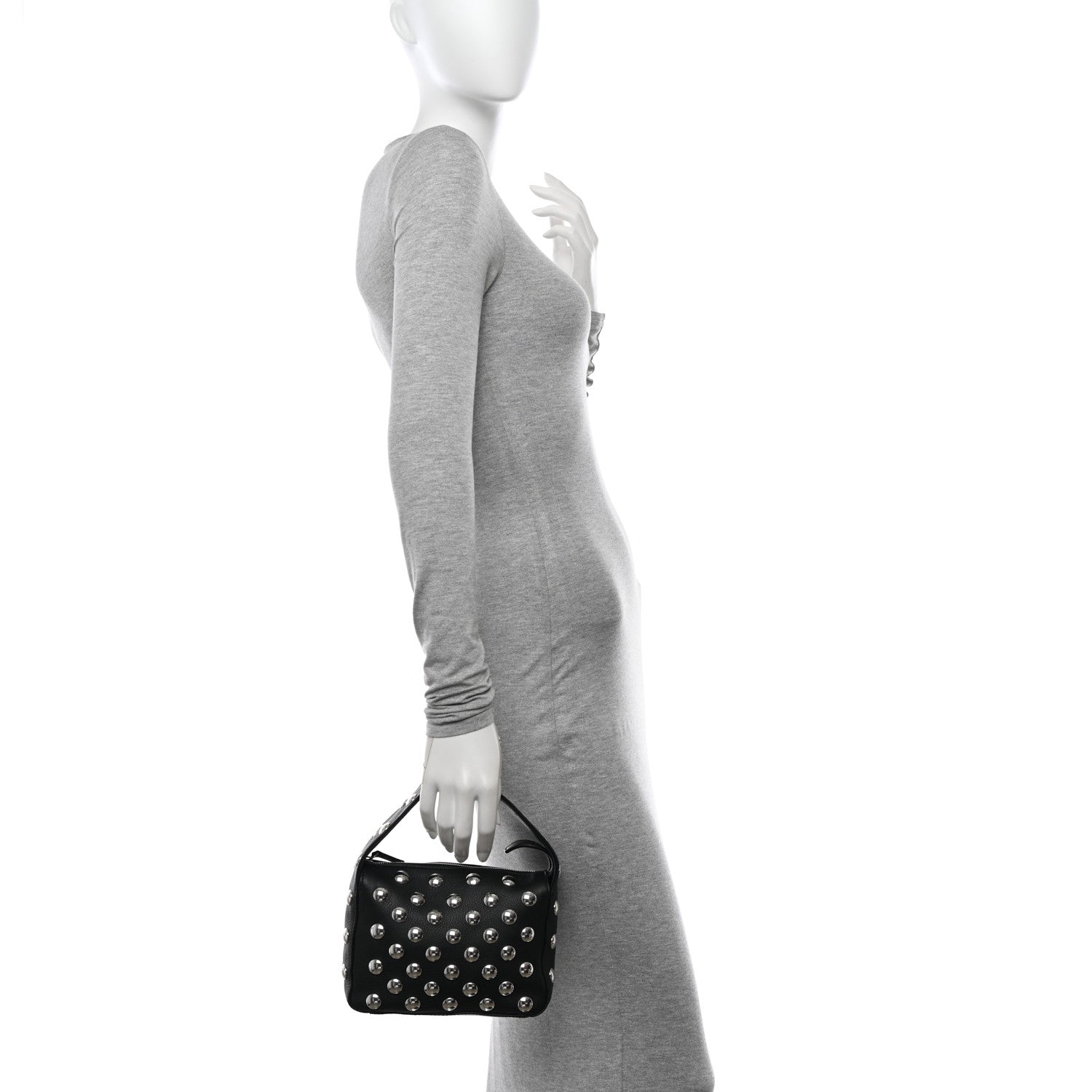 Khaite Pebbled Sport Calfskin Studded Small Elena Black 3 of 9