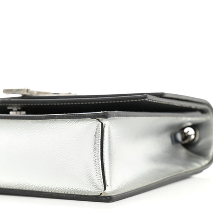 Saint Laurent Grain De Poudre Monogram Medium Sulpice Shoulder Bag Silver 8 of 11