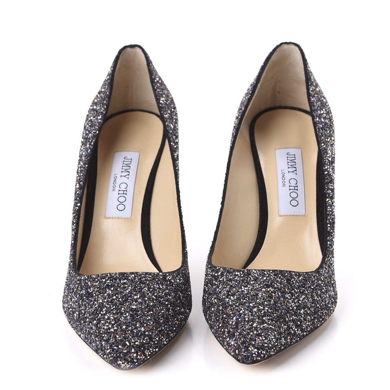 Jimmy Choo Coarse Glitter Pointy Toe Romy 85 Pumps 40.5 Twilight 2 of 8