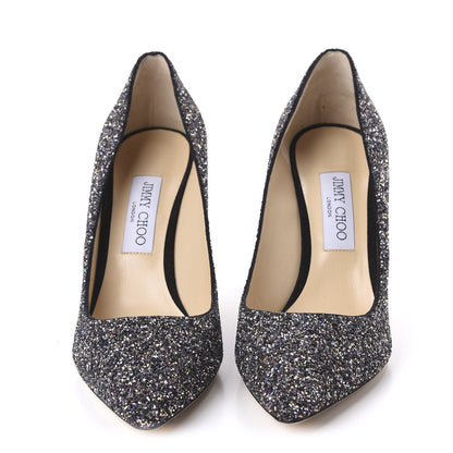 Jimmy Choo Coarse Glitter Pointy Toe Romy 85 Pumps 40.5 Twilight 2 of 8