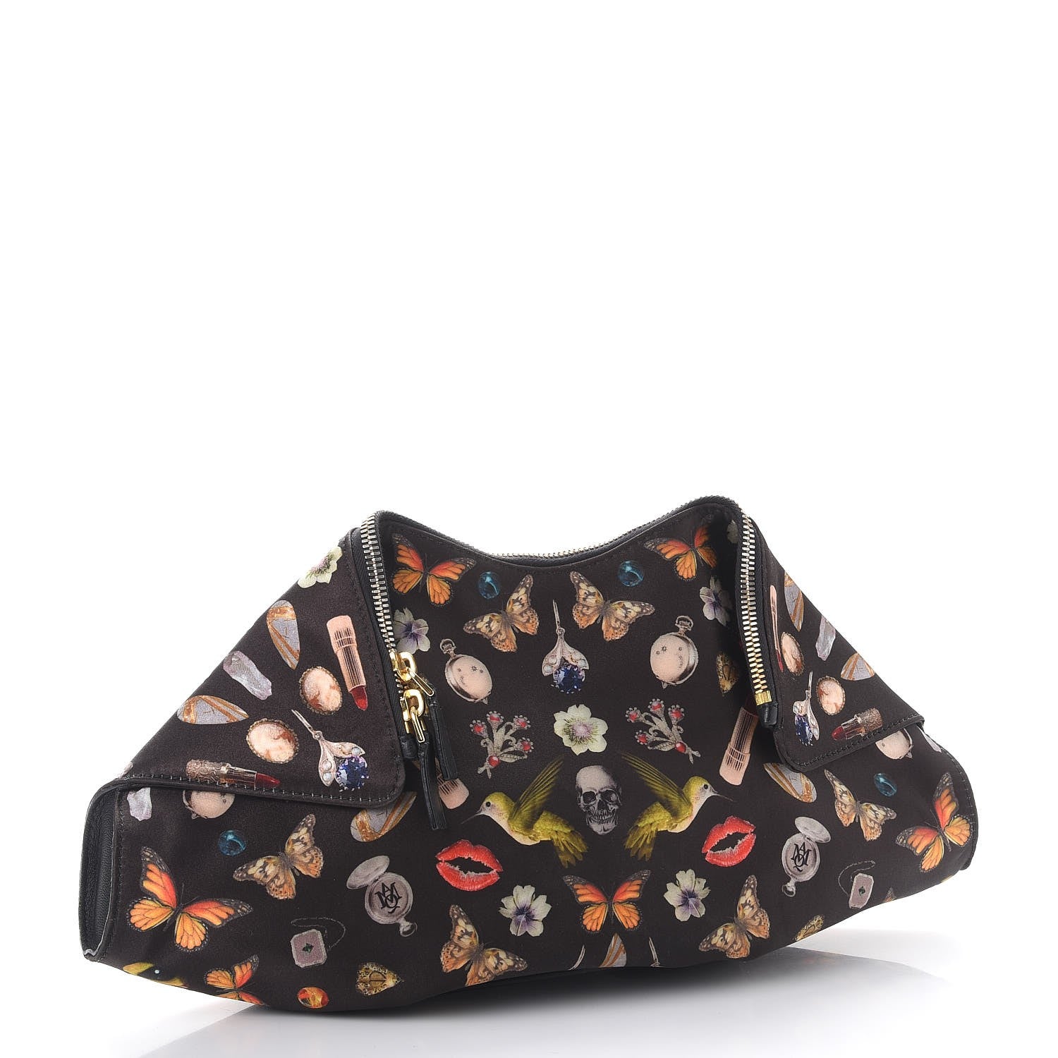Alexander McQueen Silk Obsessions De Manta Clutch Black 3 of 7