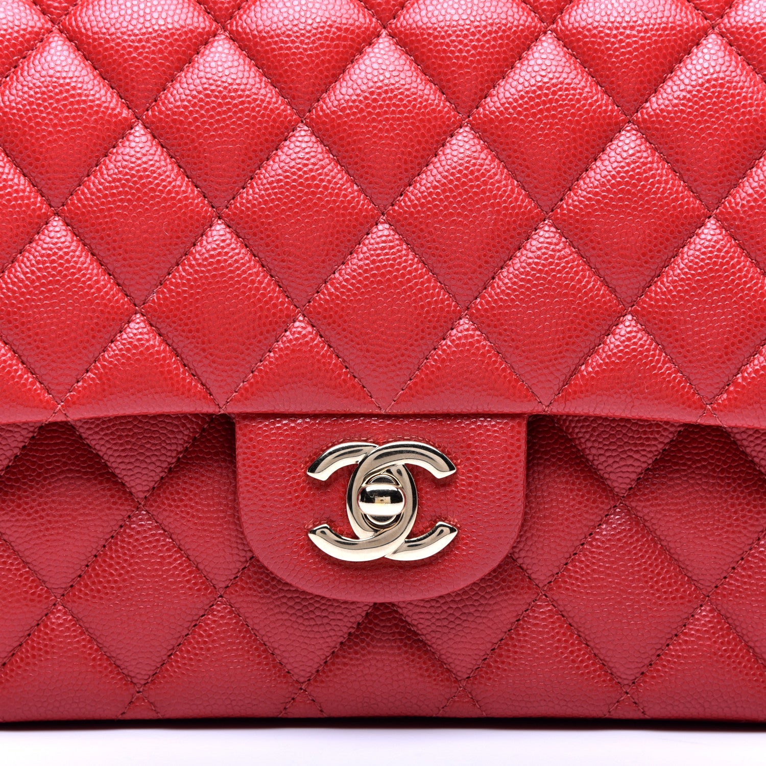 Chanel Caviar Quilted Medium Double Flap Red 10 of 11