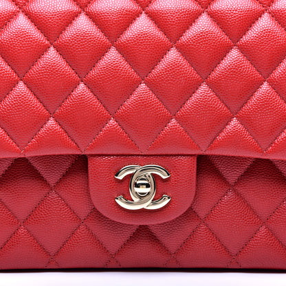Chanel Caviar Quilted Medium Double Flap Red 10 of 11