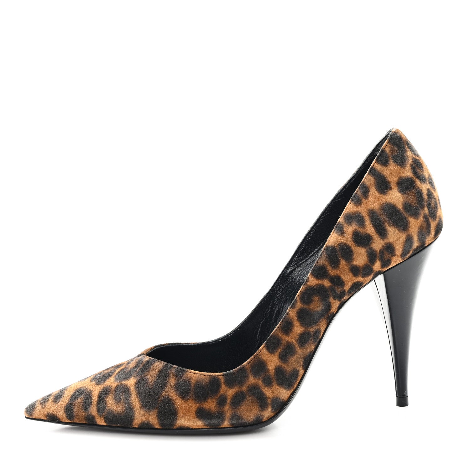 Saint Laurent Suede Leopard Printed Anja Pumps 37.5 Natural Coffee 1 of 10