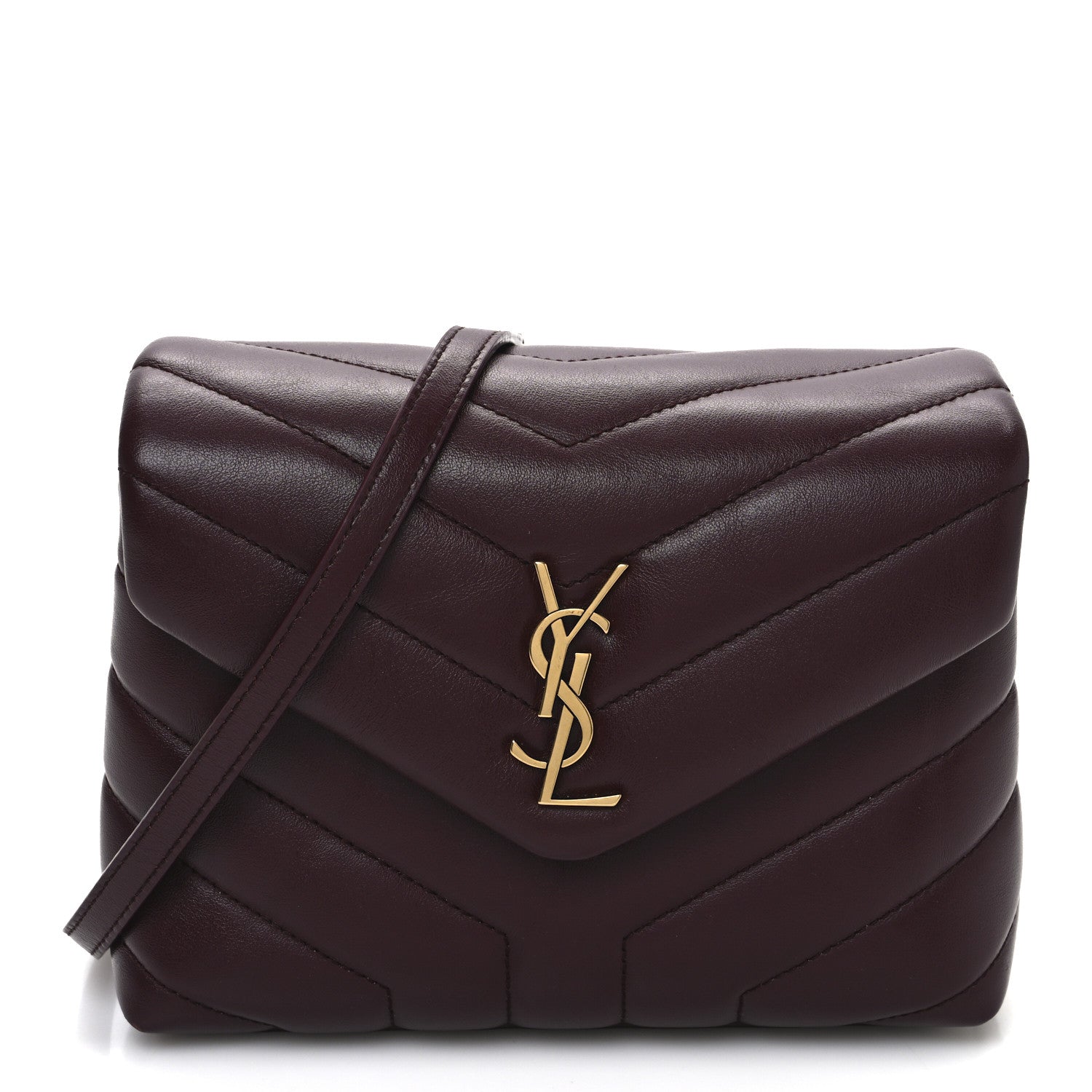 Saint Laurent Calfskin Y Quilted Monogram Toy Loulou Monogram Crossbody Bag Rouge Legion 1 of 13