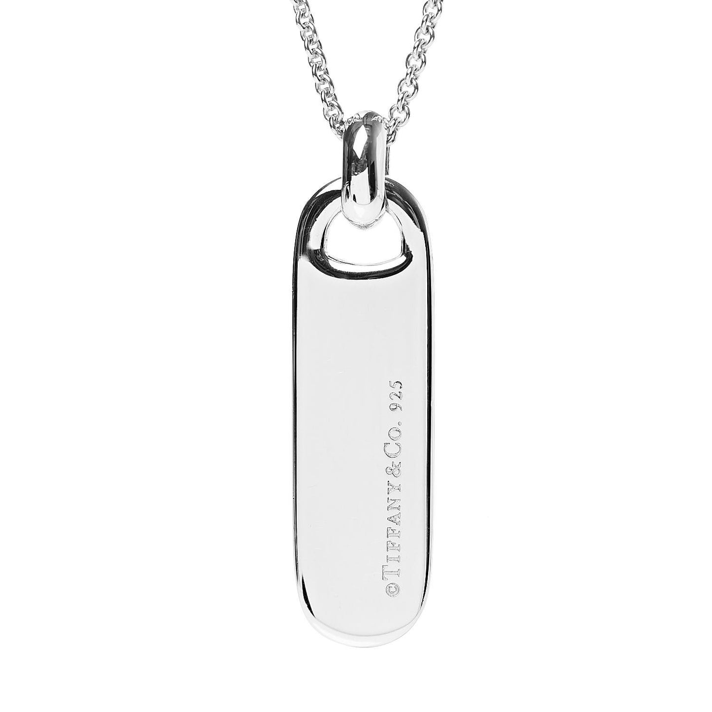 Sterling Silver T&CO Bar Pendant Necklace