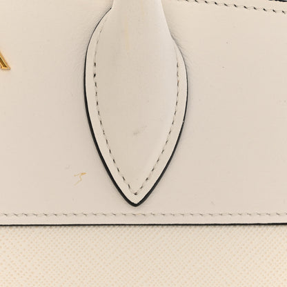 Prada Saffiano City Calfskin Bibliothèque Top Handle White 11 of 13