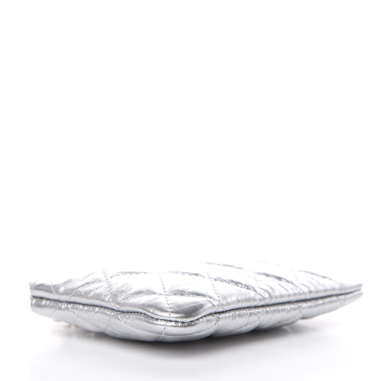 Chanel Metallic Calfskin Quilted Small Cosmo Cosmetic Case Silver 4 of 8