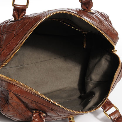 Marc Jacobs Lacquered Goatskin Quilted Westside Brown 5 of 8