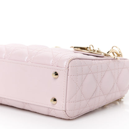 Christian Dior Metallic Lambskin Cannage Mini Lady Dior Lotus 10 of 11