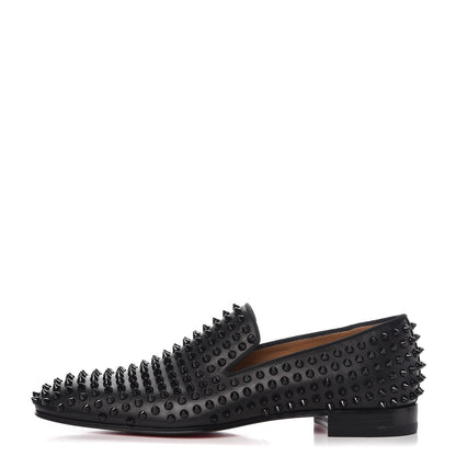Christian Louboutin Mens Calfskin Dandelion Spikes Flat Loafers 41.5 Black 1 of 9