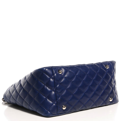 Chanel Lambskin Surpique Chevron Small Tote Dark Blue 4 of 8