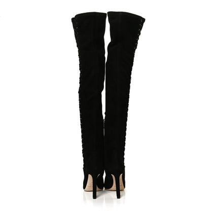 Jimmy Choo Suede Marie 100 Knee High Boots 36 Black 6 of 10