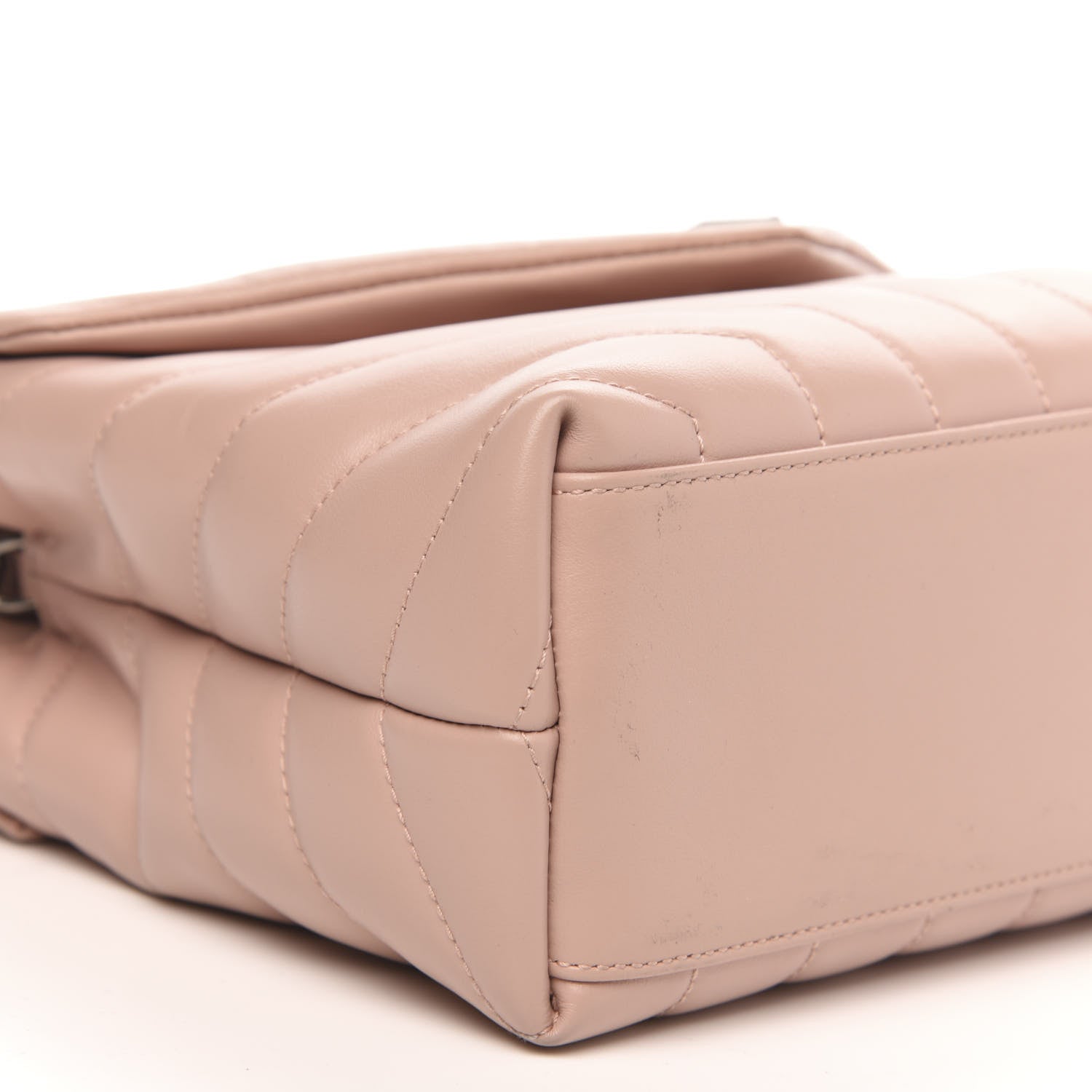 Saint Laurent Calfskin Y Quilted Monogram Small Loulou Chain Satchel Rose Antic 8 of 11