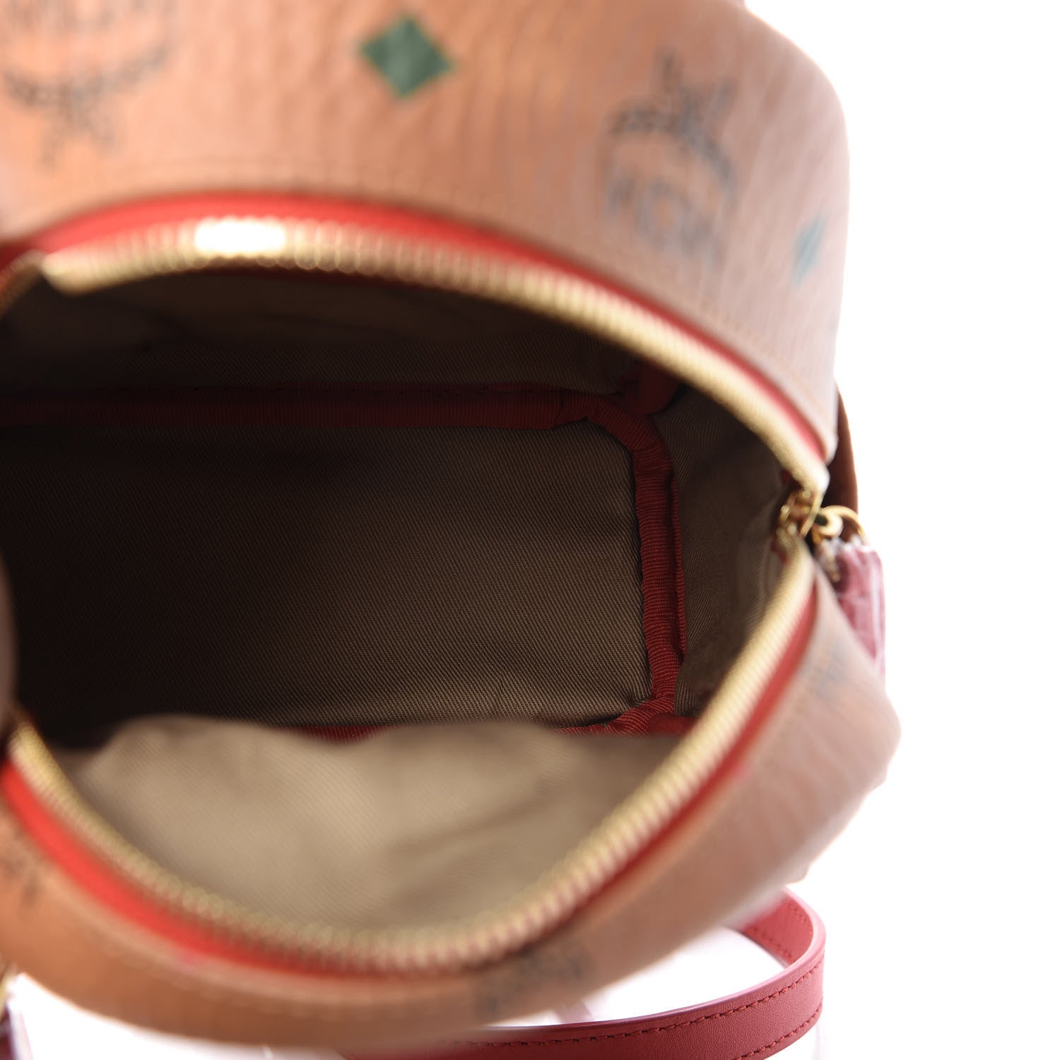 MCM Skyoptic Visetos X-Mini Stark Bebe Boo Backpack Cognac 4 of 7