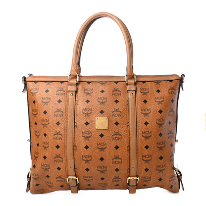 MCM Visetos Essential Top Handle Tote Bag Cognac 1 of 7