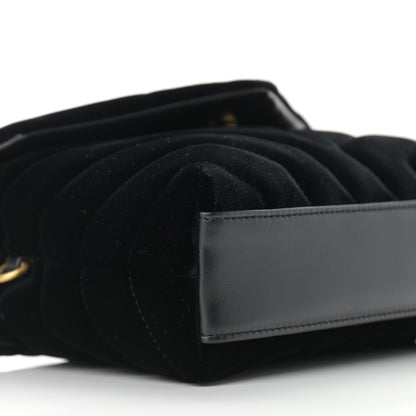 Saint Laurent Velvet Y Quilted Monogram Toy Loulou Chain Satchel French Black 8 of 11