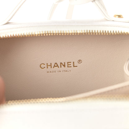 Chanel Caviar Quilted Small CC Filigree Vanity Case White 6 of 10