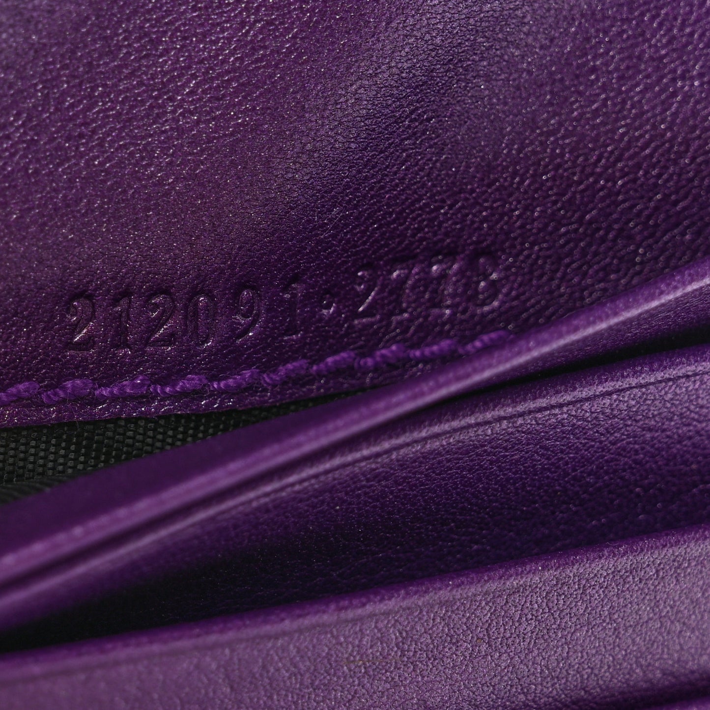 Metallic Soft Guccissima Icon Bar French Wallet Purple