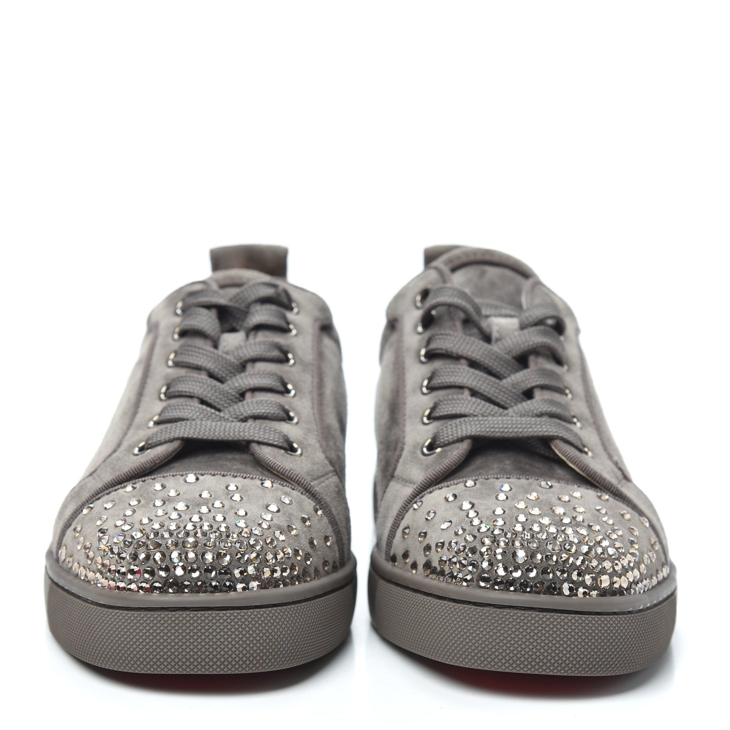 Christian Louboutin Veau Velours Mens New Lou Degra Flat Sneakers 39 Grey 2 of 8