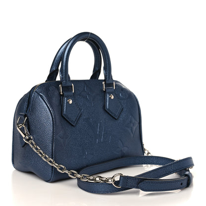 Louis Vuitton Metallic Empreinte Monogram Giant Speedy Bandouliere 20 Navy Nacre 3 of 8
