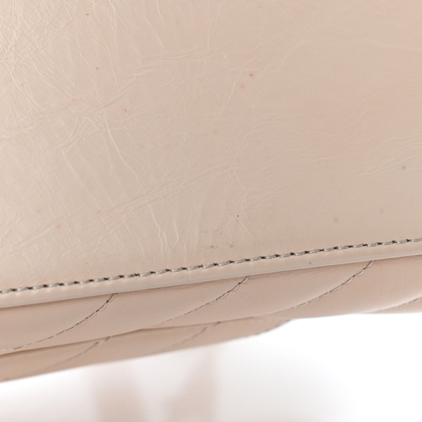 Calfskin Chevron Quilted Mini Coco Handle Flap Beige