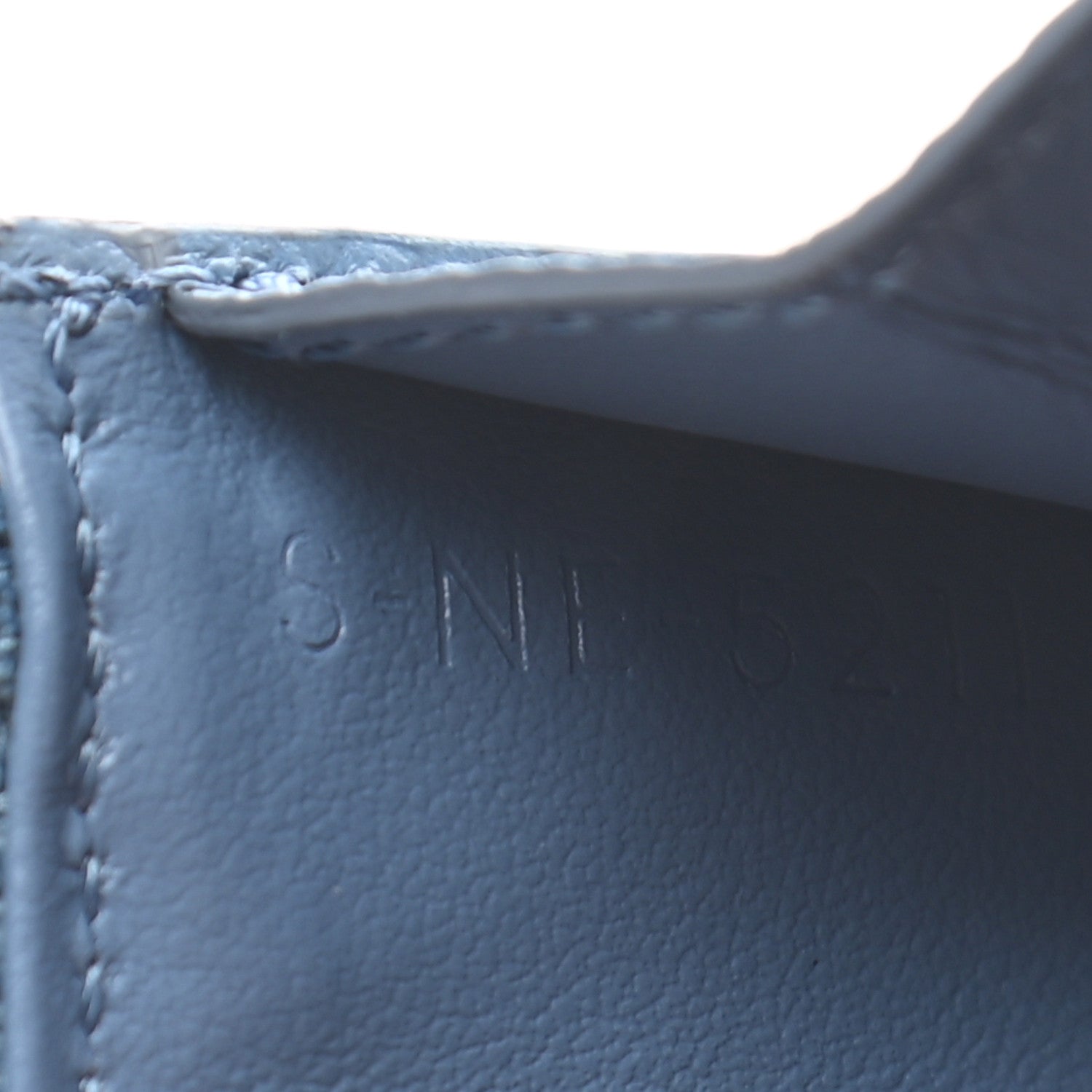 Celine Grained Calfskin Zipped Card Holder Azure 7 of 8