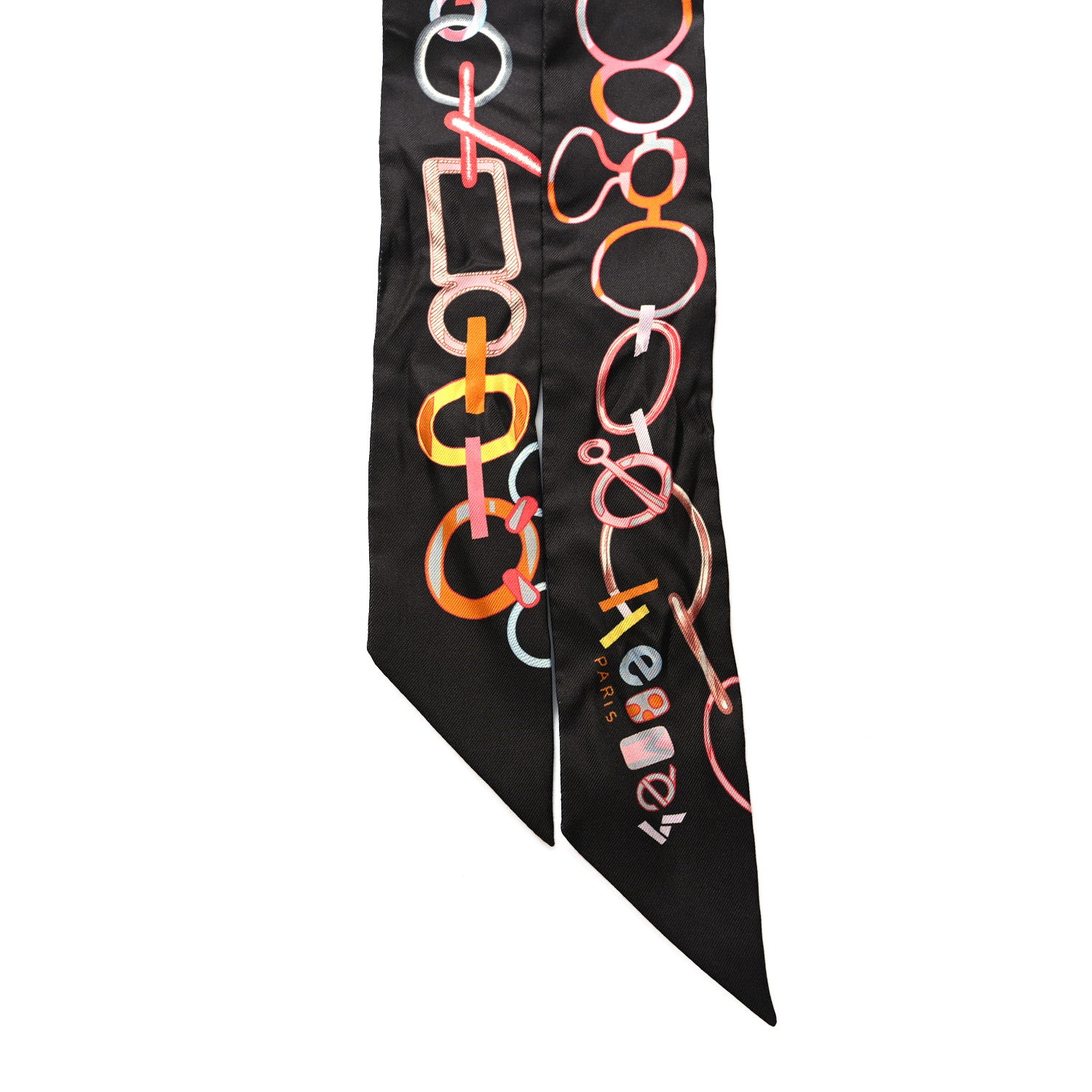 Hermes Silk Do Re Boucles Twilly Black Rose Multicolore 2 of 4