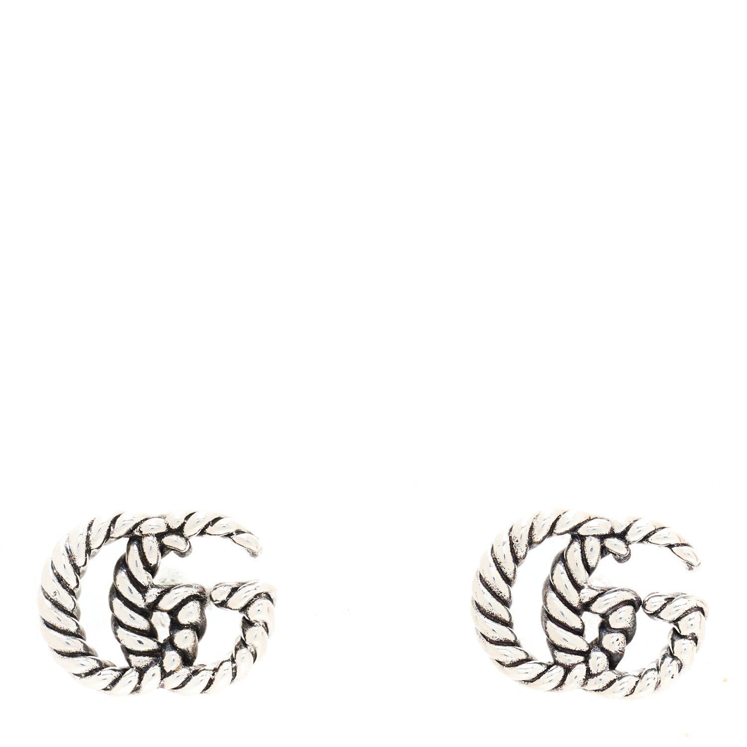 Gucci Sterling Silver Torchon Double G Earrings 1 of 3