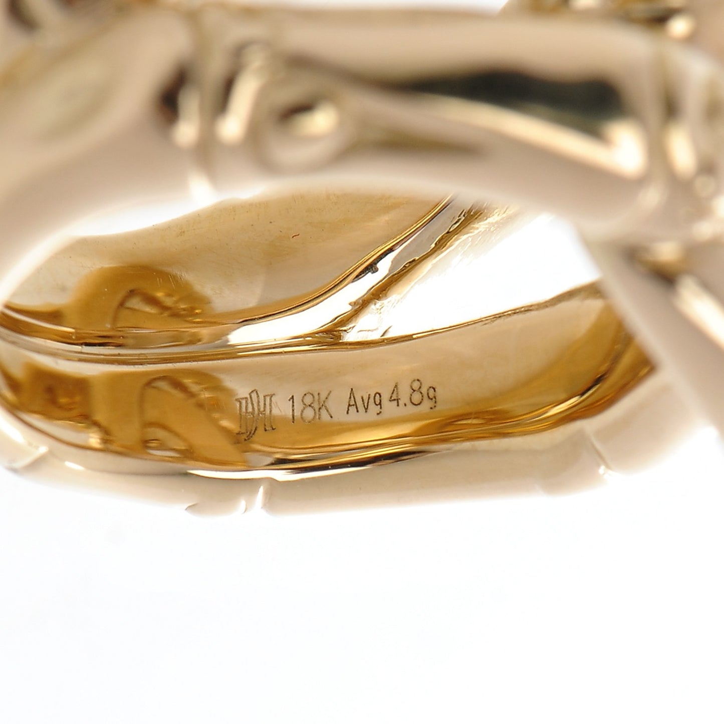 18K Yellow Gold Bamboo Knot Ring 52 6.25