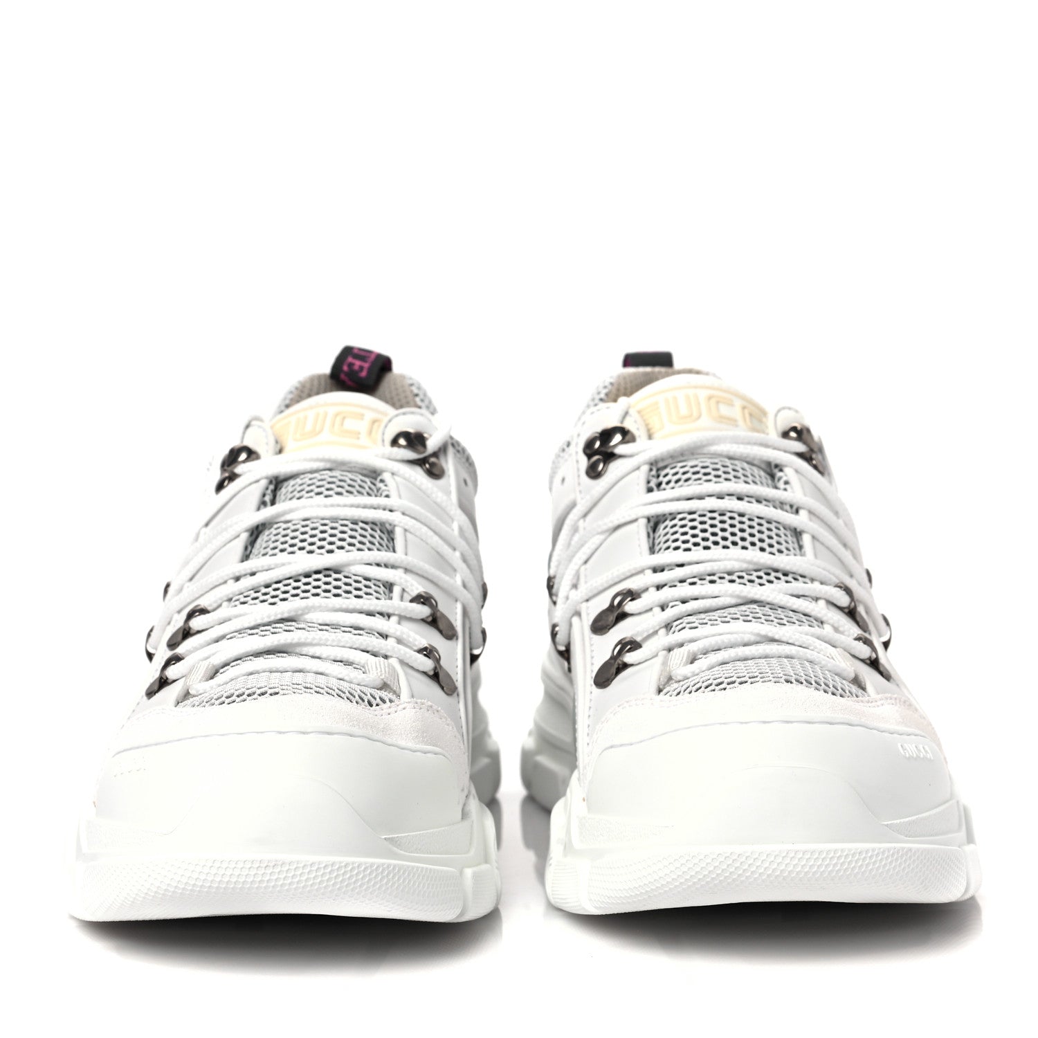 Gucci X SEGA Mesh Technical Canvas Nappa Reflective Mens Flashtrek Sneakers 11.5 Great White 2 of 7