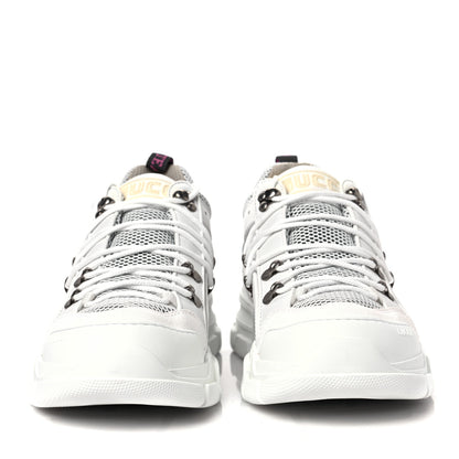 Gucci X SEGA Mesh Technical Canvas Nappa Reflective Mens Flashtrek Sneakers 11.5 Great White 2 of 7
