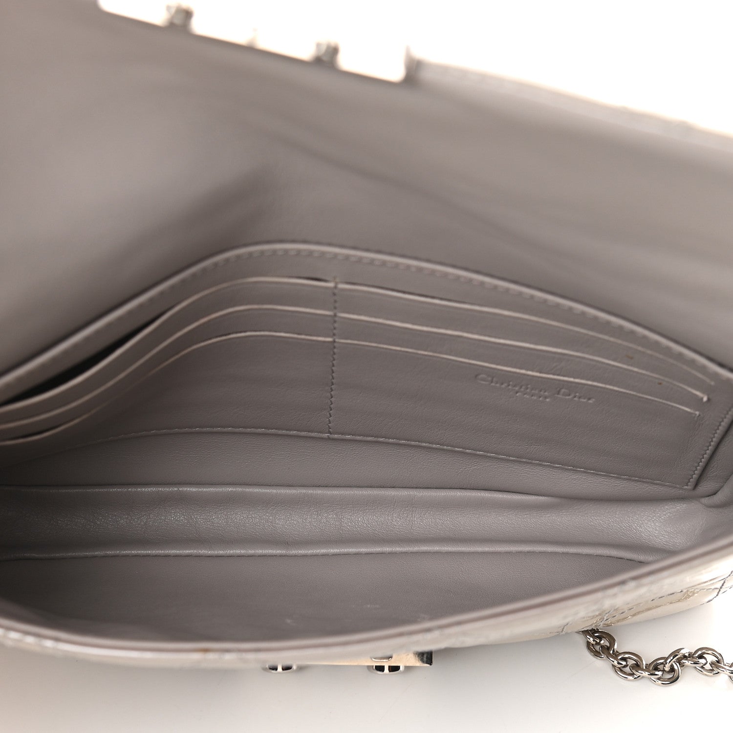 Christian Dior Patent Cannage Miss Dior Promenade Pouch Grey 7 of 8