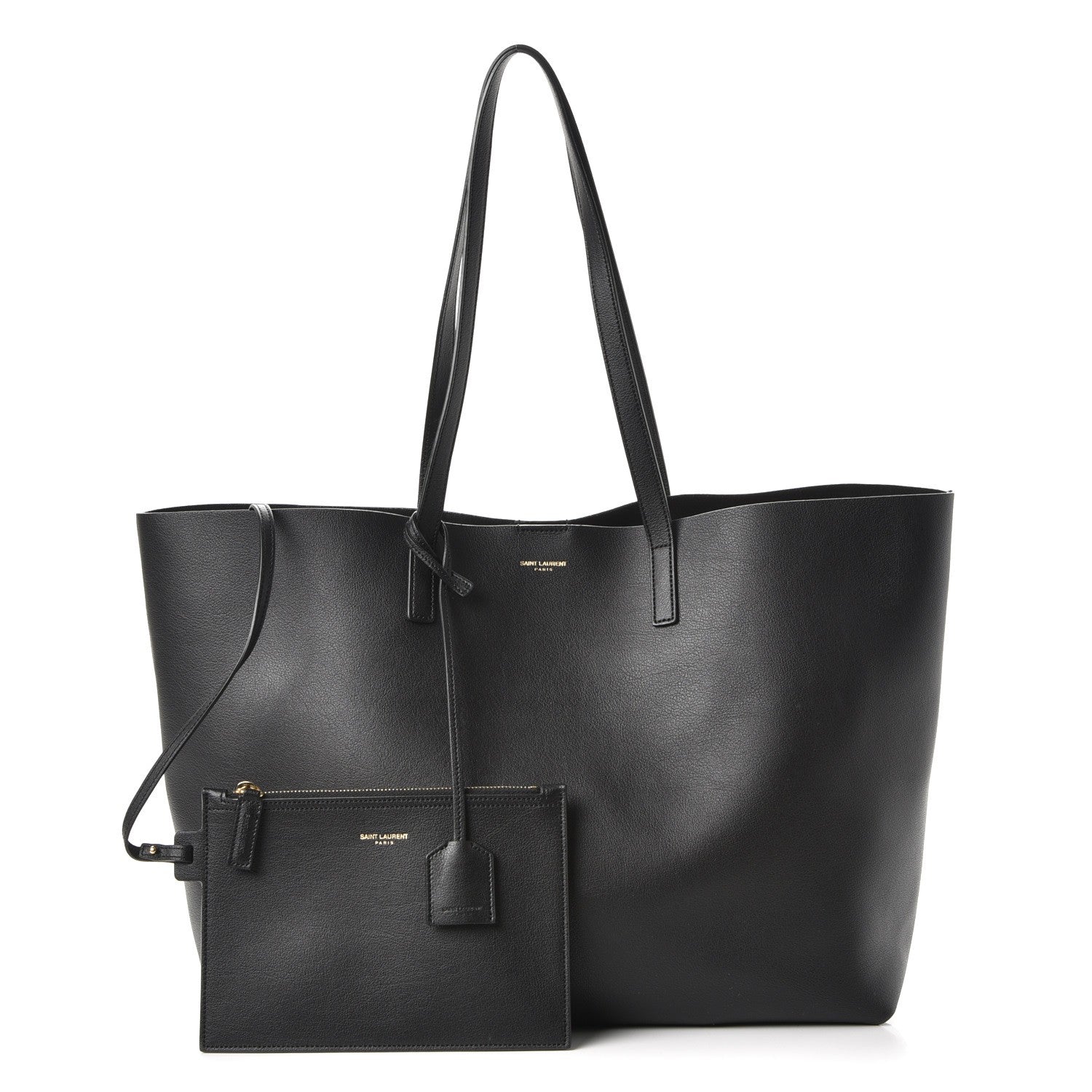 Saint Laurent Calfskin Large Shopping Tote Black 3 of 9