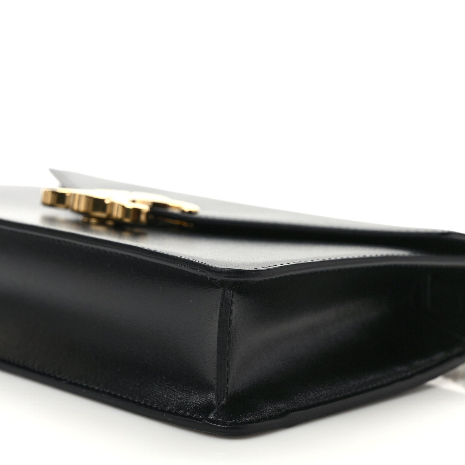 Celine Shiny Calfskin Triomphe Margo Wallet on Chain Black 9 of 10