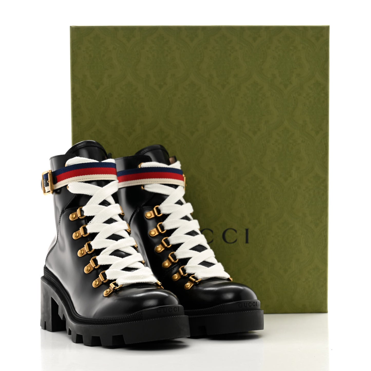 Calfskin Sylvie Web Womens Lace Up Combat Boots 37 Black